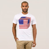  Amerikaans Vlag KubusT-shirt T-shirt (Voorkant volledig)