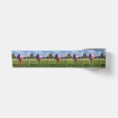 Amerikaans vlag ontwerp op een golfbal satijnen lint (Voorkant)