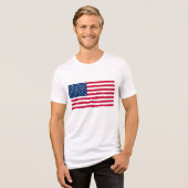 Amerikaans Vlag Patriottisch Amerikaans Tri-Blend Shirt (Voorkant volledig)