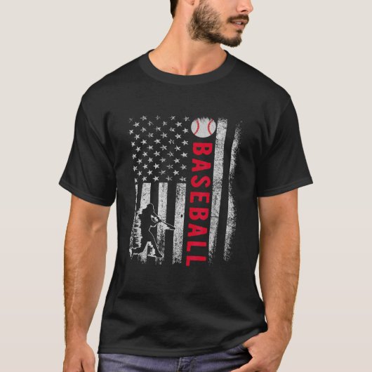 Amerikaans Vlag Pride Baseball Team Gift T-shirt (Voorkant)