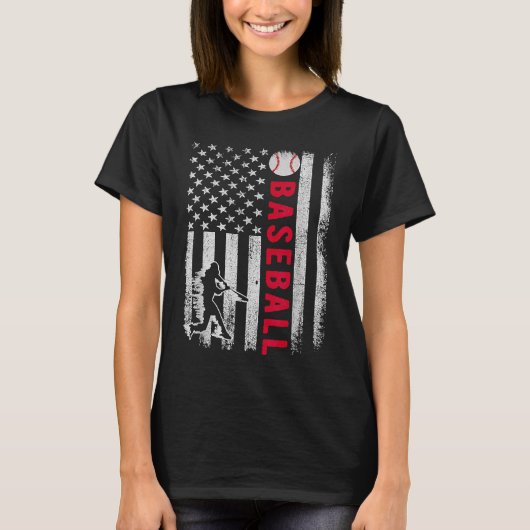  Amerikaans Vlag Pride Baseball Team T-shirt (Voorkant)