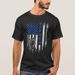  Amerikaans Vlag Rond Hockey Nephew Silh T-shirt