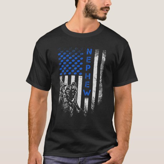 Amerikaans Vlag Rond Hockey Nephew Silh T-shirt (Voorkant)