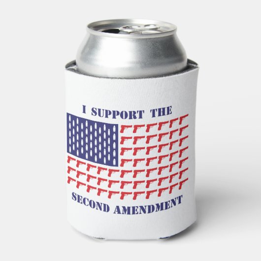 Amerikaans-vlag-van-Pistool-Pistol-2de-Wijziging Blikjeskoeler (Blikje Voorkant)