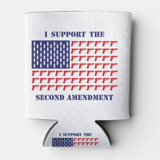 Amerikaans-vlag-van-Pistool-Pistol-2de-Wijziging Blikjeskoeler (Voorkant)