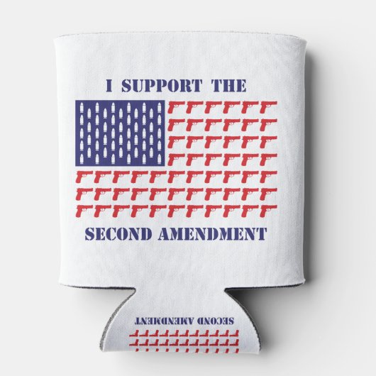 Amerikaans-vlag-van-Pistool-Pistol-2de-Wijziging Blikjeskoeler (Achterkant)