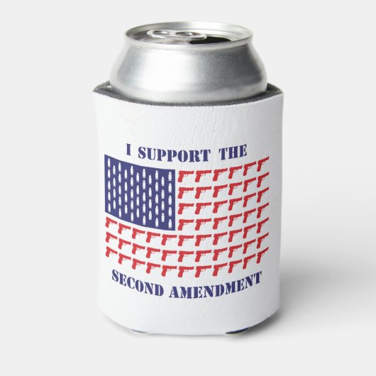Amerikaans-vlag-van-Pistool-Pistol-2de-Wijziging Blikjeskoeler (Blikje Achterkant)