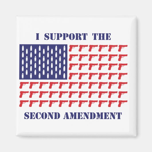 Amerikaans-vlag-van-Pistool-Pistol-2de-Wijziging Magneet (Voorkant)