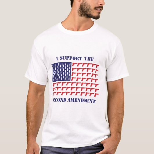Amerikaans-vlag-van-Pistool-Pistol-2de-Wijziging T-shirt (Voorkant)