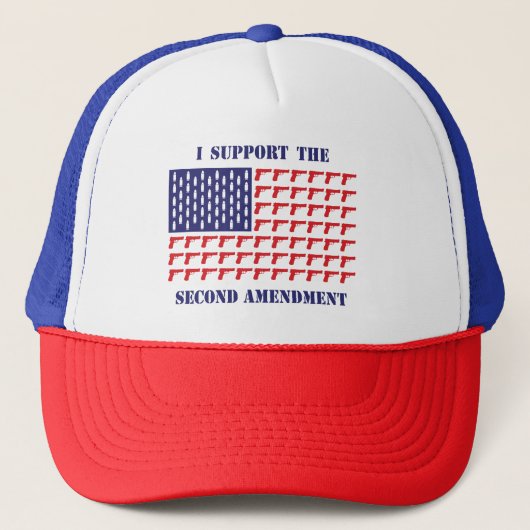 Amerikaans-vlag-van-Pistool-Pistol-2de-Wijziging Trucker Pet (Voorkant)