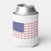 Amerikaans-vlag-van-Revolver-Pistolen Blikjeskoeler (Blikje Voorkant)