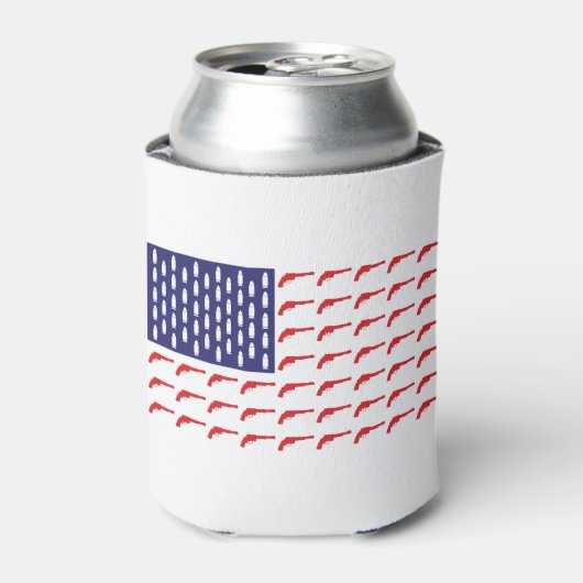 Amerikaans-vlag-van-Revolver-Pistolen Blikjeskoeler (Blikje Voorkant)