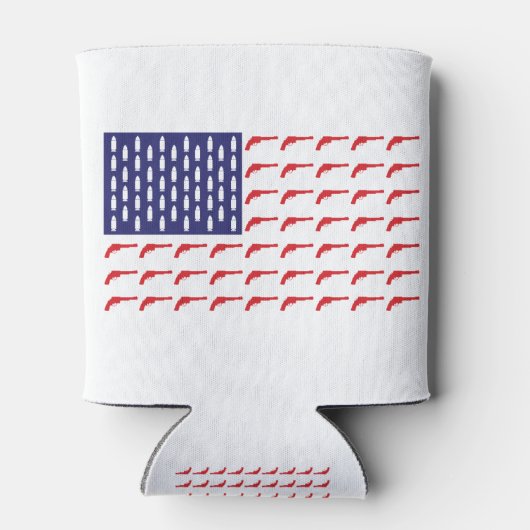 Amerikaans-vlag-van-Revolver-Pistolen Blikjeskoeler (Achterkant)