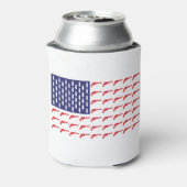 Amerikaans-vlag-van-Revolver-Pistolen Blikjeskoeler (Blikje Achterkant)
