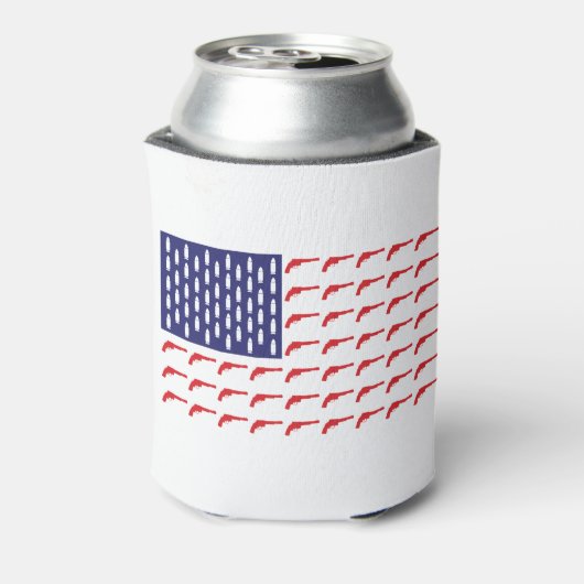 Amerikaans-vlag-van-Revolver-Pistolen Blikjeskoeler (Blikje Achterkant)