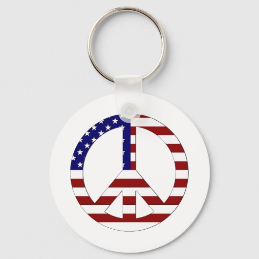 Amerikaans Vlag Vredesbord Verenigde Staten Sleutelhanger (Voorkant)