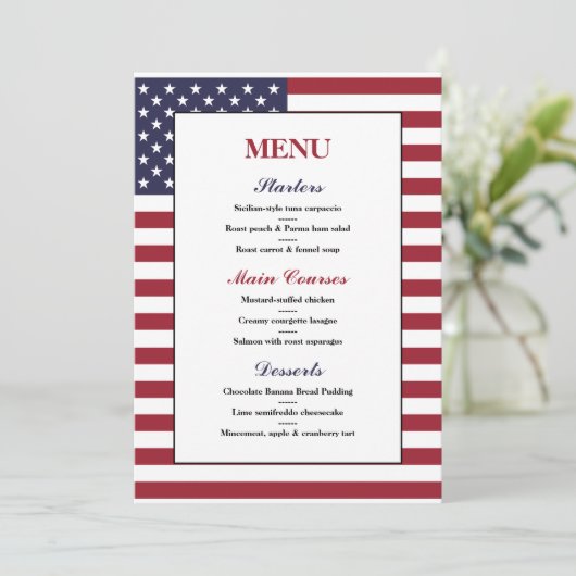 Amerikaans Vlag Weddenschap Menu (Staand voorkant)