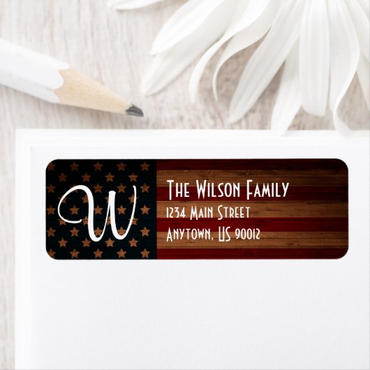  Amerikaans vlagadreslabel Etiket (Insitu)