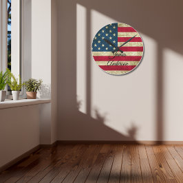  Amerikaans vlagAmerikaans patriottisme monogram Ronde Klok