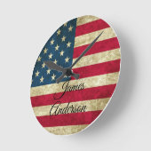  Amerikaans vlagAmerikaans patriottisme monogram Ronde Klok (Hoek)