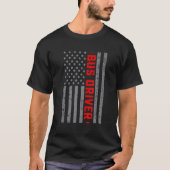 Amerikaans vlagbuschauffeur Amerikaanse vlag  voor T-shirt (Voorkant)