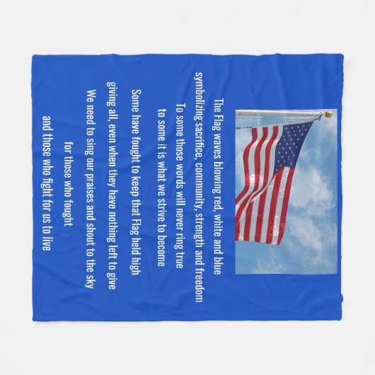Amerikaans vlaggedicht fleece deken (Voorkant (Horizontaal))