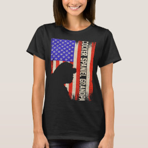  Amerikaans vlaggen Cocker Spaniel Grandpa Si T-shirt