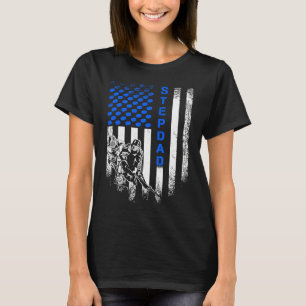 Amerikaans vlaggen Proud Hockey Stepdad Sil T-shirt