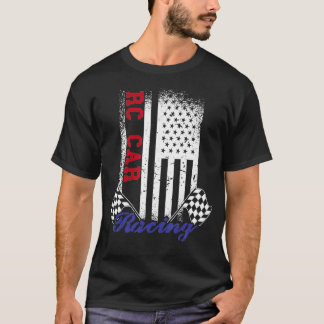 Amerikaans vlaggen-RC-autoraces met vlag T-shirt