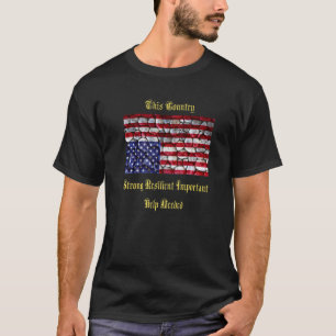 Amerikaans vlaggen versperren naar boven t-shirt