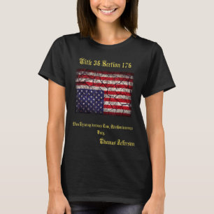 Amerikaans vlaggen versperring ondersteboven Patri T-shirt
