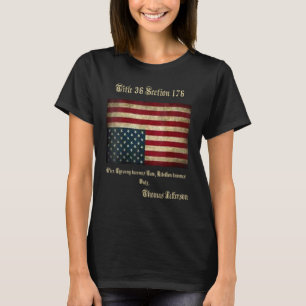 Amerikaans Vlaggengraafschap boven Thomas Jefferso T-shirt