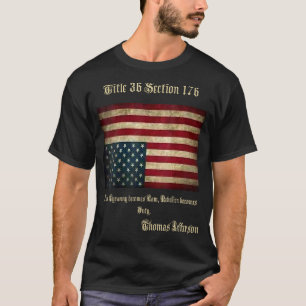 Amerikaans Vlaggengraafschap boven Thomas Jefferso T-shirt
