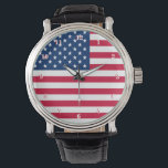Amerikaans vlaggenhorlogepatriottisch horloge<br><div class="desc">Verenigde Staten - Verenigde Staten van Amerika - Vlag - Patriottisch - onafhankelijkheidsdag - 4 juli - - Kies / voeg uw unieke tekst / kleur toe - maak uw speciale cadeautje - vergroot en verplaats of verwijder elementen / afbeelding met aanpassingsgereedschap. U kunt design ook overbrengen naar meer dan...</div>