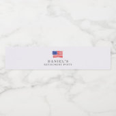 Amerikaans vlaggenlabel waterfles etiket (Enkel label)