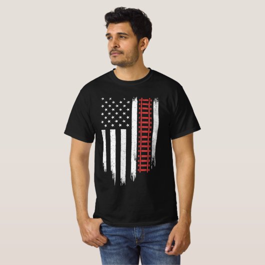 Amerikaans vlaggenmodelspoor t-shirt (Voorkant volledig)