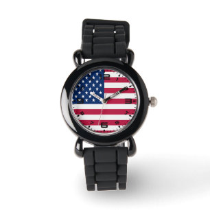 Amerikaans vlaggenontwerp horloge