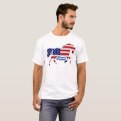 Amerikaans vlaggenontwerp t-shirt (Voorkant volledig)