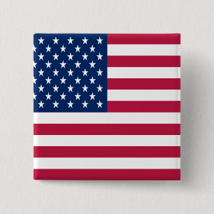 Amerikaans vlaggenontwerp vierkante button 5,1 cm