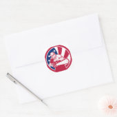 Amerikaans vlaggenpictogram vierkante sticker (Envelop)