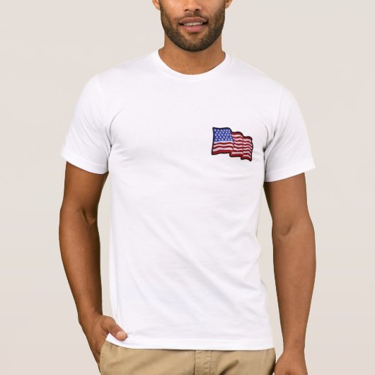 Amerikaans Vlaggenschip geborduurd patriottisch T-shirt (Voorkant)