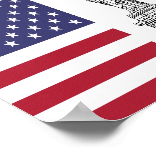 Amerikaans Vlaggenstandbeeld van het Poster van Vr (Hoek)