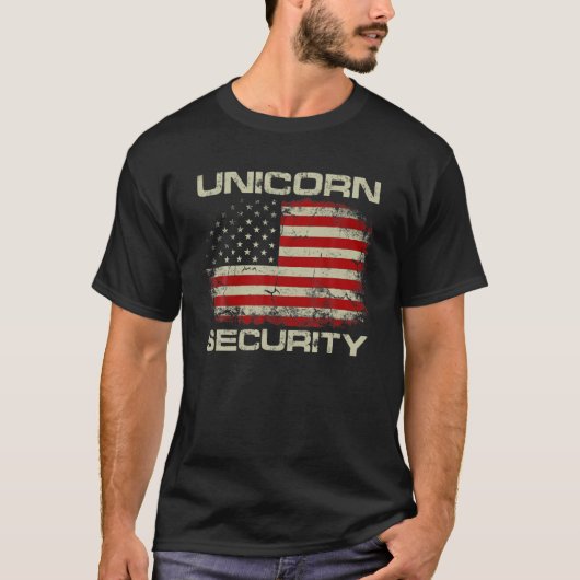 Amerikaans Vlaggenveiligheidspad Unicorn Secur T-shirt (Voorkant)
