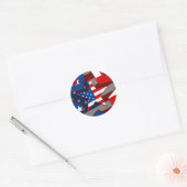 Amerikaans vlaggestaarpatroon ronde sticker (Envelop)