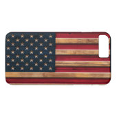  Amerikaans vlaggestoord hout Case-Mate iPhone Case (Achterkant (Horizontaal))