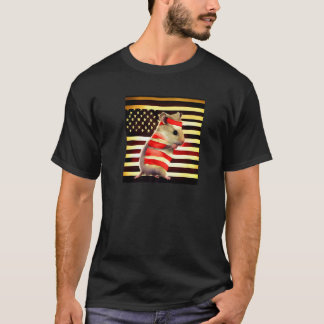 Amerikaans vlaghamster Cute Pet Animal Vlag Patr T-shirt