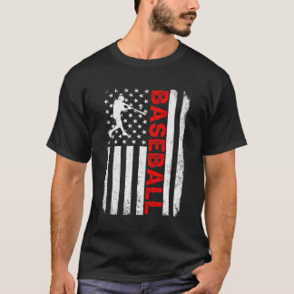 Amerikaans vlaghonkbalpatriotticum 4 e van t-shirt