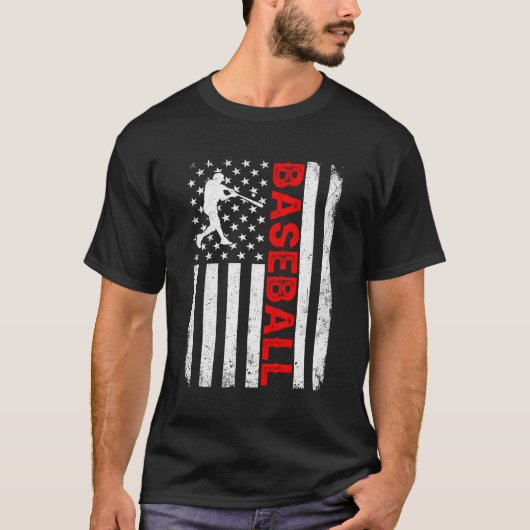 Amerikaans vlaghonkbalpatriotticum 4 e van t-shirt (Voorkant)