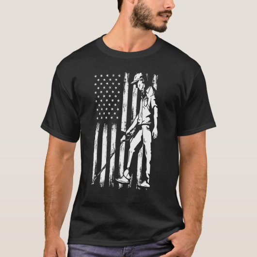 Amerikaans vlagmetaal detecteert op 4 juli metaal  t-shirt (Voorkant)