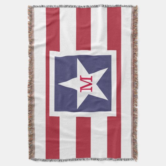 Amerikaans vlagmonogram Deken (Voorkant Verticaal)